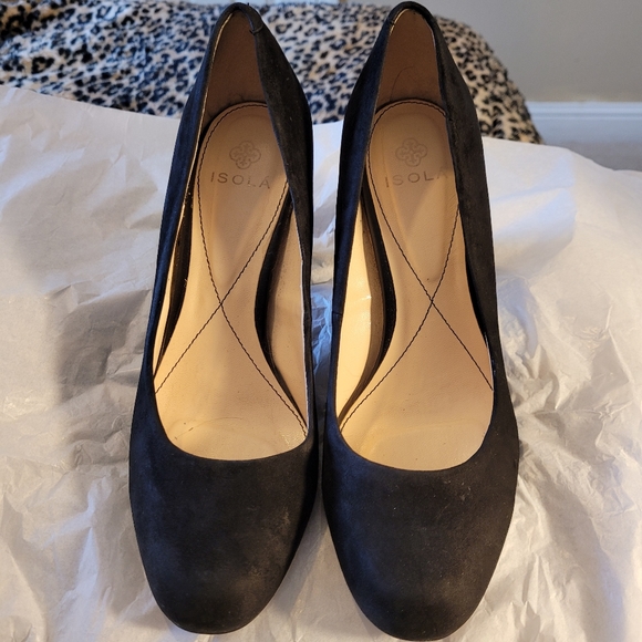 ISOLA -ELAINE BLACK SUEDE PUMPS - Picture 2 of 10